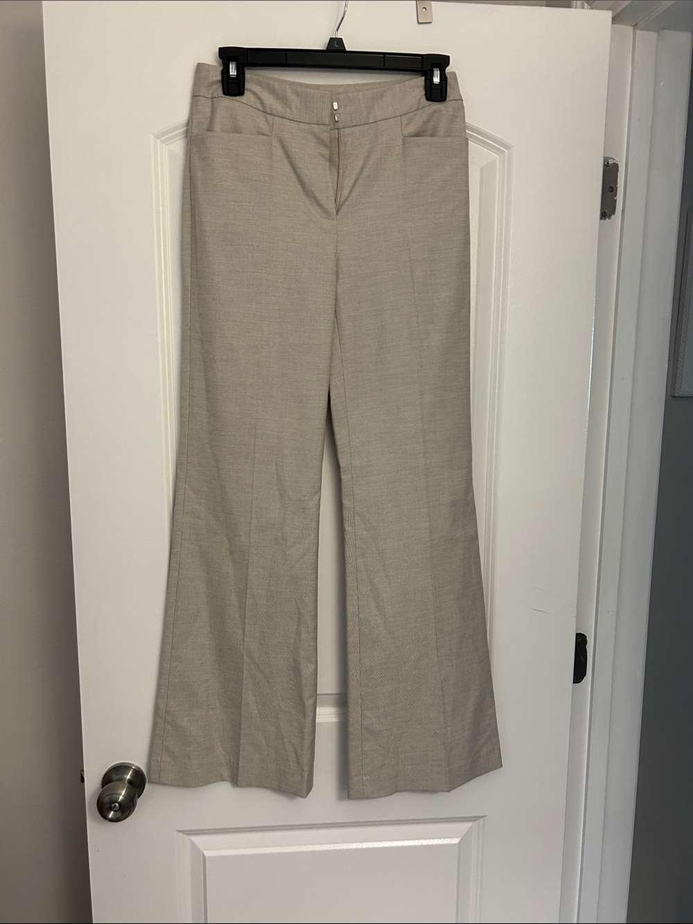 ANTONIO MELANI Beige Boot-Cut Dress Pants